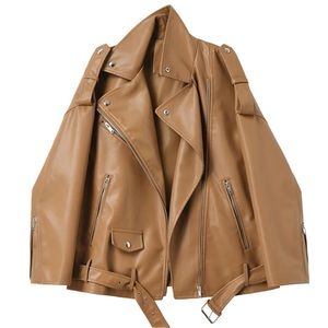 Faux Leather Oversized Jacket
